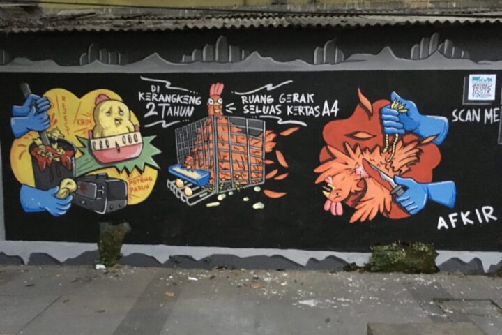 ANIMAL FRIENDS JOGJA DAN AFFA GELAR KAMPANYE SENI JALANAN SERENTAK DI TUJUH KOTA: UNTUK INDONESIA BEBAS KANDANG BATERAI